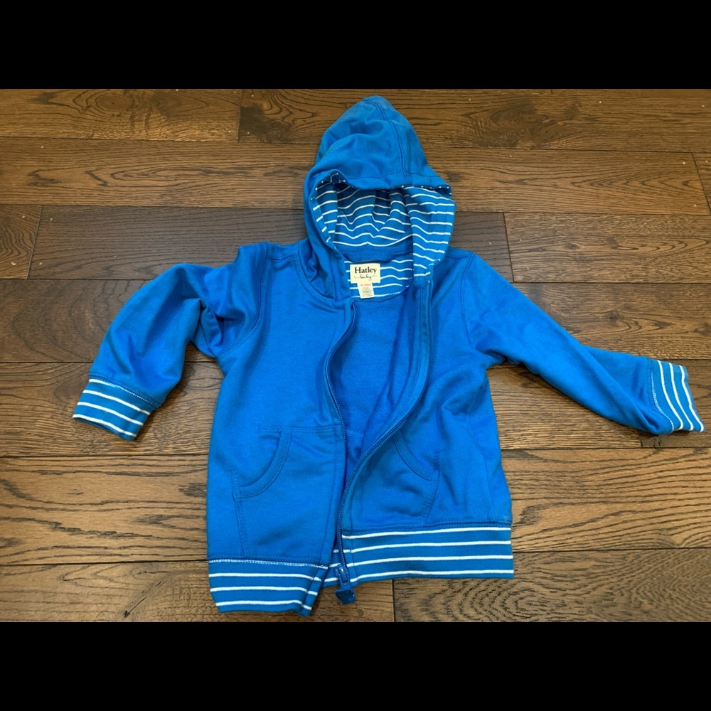 Hatley zip up hoodie in 18-24m